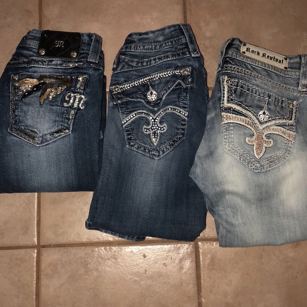 Miss me jeans and rockin revival size 27